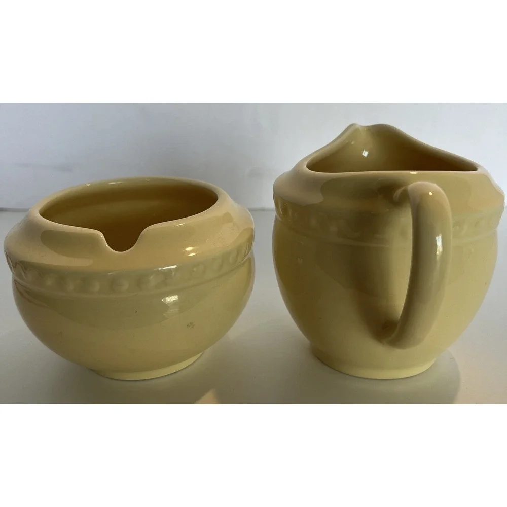 Southern Living at HOME Gail Pittman Sugar & Creamer YELLOW Made in USA 2pcs.